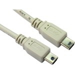 USB 2.0 Cable, Male Mini USB A to Male Mini USB B Cable, 1m
