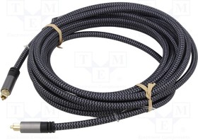 65307, Cable; Toslink plug,both sides; 5m; Plating: gold-plated; PVC