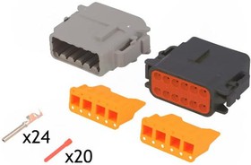S-DTM 06-12 SAB-0201, Разъем: automotive, DTM, PIN: 2x12, на провод, обжим, EEC