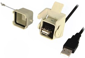 Фото 1/2 1310-0007-01, Кабель / адаптер, гнездо USB A,вилка USB A, 1310, USB 2.0, IP65