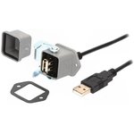 1310-0007-04, Кабель / адаптер, гнездо USB A,вилка USB A, 1310, USB 2.0, IP65