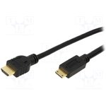 CH0023, Кабель, HDMI 1.4, вилка mini HDMI, вилка HDMI, 2м, черный