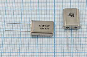 Кварцевый резонатор 13560 кГц, корпус HC49U, нагрузочная емкость 30 пФ, точность настройки 30 ppm, марка TQ5330, 1 гармоника, (TQG)