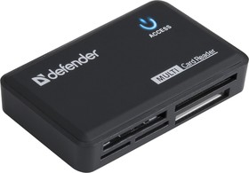 Фото 1/10 83501, Defender Optimus USB 2.0, 5 слотов, Defender Универсальный картридер Optimus USB 2.0, 5 слотов
