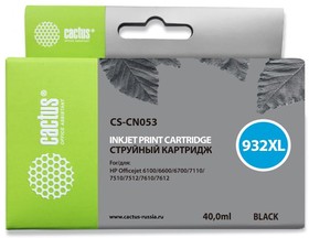 Фото 1/4 Картридж струйный Cactus CS-CN053 №932XL черный (40мл) для HP DJ 6600
