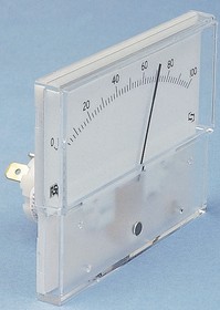 IS 11023, Analogue Panel Ammeter 50μA DC, 55.5mm x 121mm, ±1.5 % Moving Coil