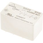 SIS 212 12VDC, PCB Mount Force Guided Relay, 12V dc Coil Voltage, DPST, SPST