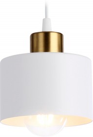 Фото 1/3 Ambrella Подвесной светильник в стиле лофт TR8112 WH/BS белый/латунь E27 max 40W D120*940