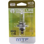 HLL1219b, Лампа 12V H19 60/55W PU43t-3 +30% блистер (1шт.) Long Life MTF