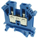 3003091, UK 4 BU Series Blue DIN Rail Terminal Block, 0.2 → 4mm², Single-Level, Screw Termination