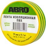 ET-900-10-R, Изолента ПВХ желто-зелёная 19 мм X 9,1 м ABRO *, шт
