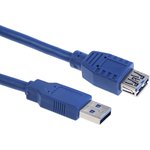 USB 3.0 Cable, Male USB A to Female USB A USB Extension Cable, 1m