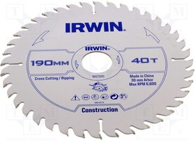 1897200, Circular saw; O: 190mm; Ohole: 30mm; Teeth: 40; wood