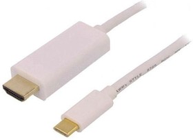 Фото 1/2 50415, Адаптер, USB 3.1, вилка HDMI, вилка USB C, 2м, Цвет: белый