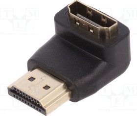 AK-330502-000-S, Adapter; HDMI socket 90°,HDMI plug; black