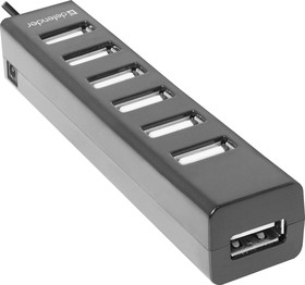 Фото 1/10 Универсальный USB разветвитель DEFENDER Quadro Swift USB2.0, 7 портов