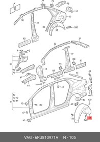 Фото 1/2 6RU810971A, Подкрылок задний левый VW POLO SEDAN 11-