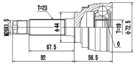 DCV812006, К-кт ШРУСа 302984, DAEWOO TICO 0.8 96-00.