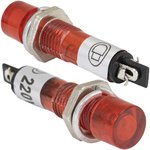 N-814-R 220V, Лампочка неоновая в корпусе N-814-R, 220 В, красная
