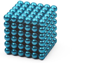 Фото 1/10 Forceberg Cube - конструктор-головоломка из магнитных шариков 5 мм, бирюзовый, 216 элементов