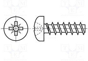 B2.5X6/BN82429, Винт, 2,5x6, Головка цилиндрическая, Pozidriv, Размер PZ1