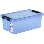 Контейнер HOME 10 литров с крышкой, прозрачно-голубой M-H10-00.06new
