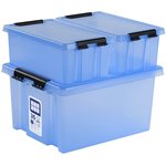 Контейнер HOME 10 литров с крышкой, прозрачно-голубой M-H10-00.06new