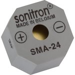 SMA-24-P17.5, Piezo Sound Generator Continuous 92dB 3kHz 24V -20 ... 70°C