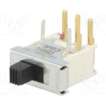 TS01ABE, Switch Slide ON None ON SPDT Side Slide 20VAC 20VDC 0.4VA PC Pins ...