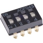 ADF04S04, DIP Switches / SIP Switches SPST 4P FLUSH SLIDE SMT DIP SWITCH