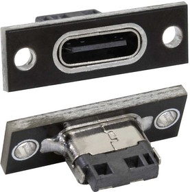 Фото 1/2 USB3.1 TYPE-C 24PF XH2.54-002, Разъём USB3.1-TYPE-C 24PF XH2.54-002, 2 контакта, 5 А, 20 В, корпус пластиковый черный с проушинами под винты