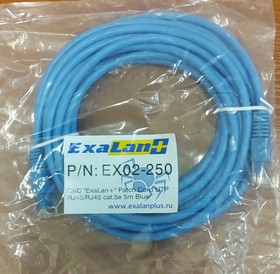 EX02-250, Коммутационный шнур СКС Exalan+ , патч-корд UTP кат.5e, PVC, 5м, синий EX02-350/ 956AORD-1050 5M red ExaLan