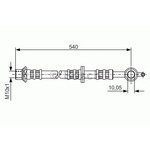 1987476838, Шланг тормозной TOYOTA Yaris (99-) передний левый BOSCH