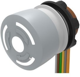84-6840.0040, Emergency Stop Switches / E-Stop Switches Switch Stop light grey, 2NC, non illuminated, cable 300mm, black indication ring