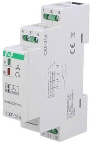 Фото 1/2 CKF-316, Модуль: реле контроля напряжения, DIN, SPDT, 250ВAC/10А, 4с, IP20