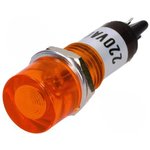 NI-1YL, Индикат.лампа: с неоновой лампой, плоский, оранжевый, 230ВAC