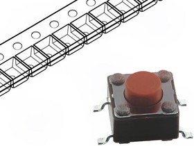 Фото 1/2 DTSM-62R-V-T/R, Tactile Switches Surface Mounting Type 6*6