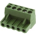 MCTC-10D05, TERMINAL BLOCK PLUGGABLE, 5 POSITION, 24-12AWG, 5.08MM