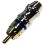 1-262G BLUD, штекер RCA металл на кабель синий "позолоченный"