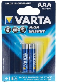 Фото 1/2 AAA Батарейка VARTA Longlife power High Energy Alkaline LR03, 2 шт.