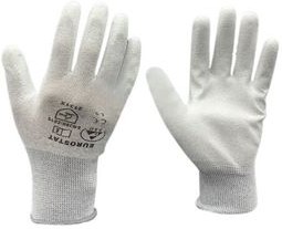 51-680-0605B, Gloves with Palm Coating, ESD, Polyester, Medium, 240mm, Grey