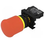 M22-PV/K01, Кнопка аварийной остановки грибовидная, размыкающий контакт, цвет красный
