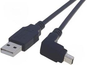 Фото 1/2 93971, Кабель, USB 2.0, вилка USB A, угловая вилка USB B mini, 1,8м