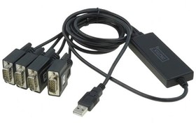 Фото 1/2 DA-70159, Конвертор USB-RS232; chipset FTDI/FT4232RL; 1,5м; V: USB 2.0