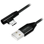 CU0142, Кабель, USB 2.0, вилка USB A, угловая вилка micro USB B, 1м