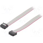 DS1052-102B2MA2060, Cable with IDC connectors, 10x28AWG, 1.27mm, L=0.6m