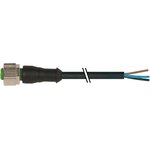 7000-P7221-P070300, Straight Female 4 way M12 to Unterminated Power Cable, 3m