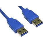 USB 3.0 Cable, Male USB A to Male USB A Cable, 2m