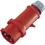3319A, CEE Phase Inverter Plug Red 5P 2.5mm² 16A IP44 400V