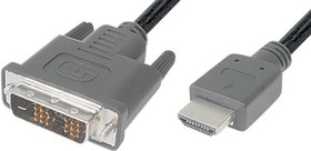 MMK 630-100SB, Video Cable, HDMI Plug - DVI-D 18 + 1-Pin Male, 1m